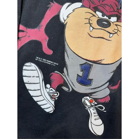 Size M - Vintage 1993 University of Georgetown Sweatshirt Tasmanian devil Tazz  - Picture 2 of 8